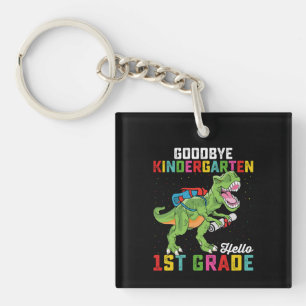 Auf Wiedersehen Kindergarten Hallo 1. Klasse T Rex Schlüsselanhänger