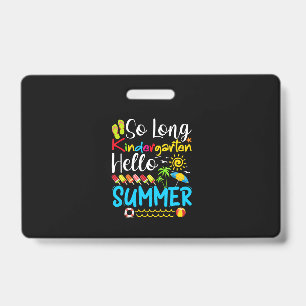 Auf Wiedersehen Kindergartenklasse Hallo Sommer Ausweis