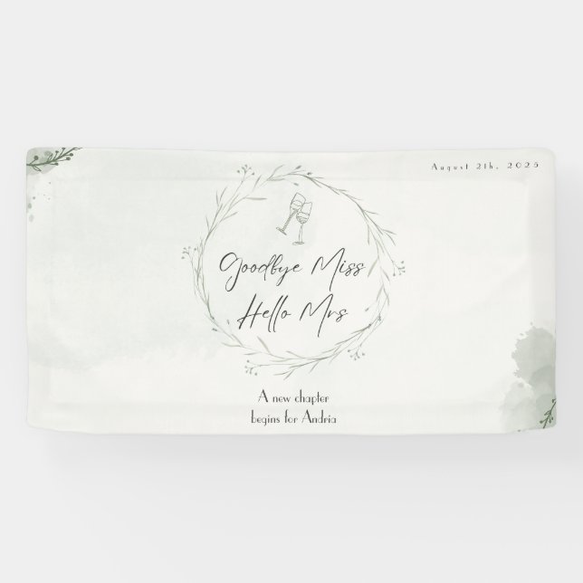 Auf Wiedersehen Miss, Hallo Mrs. | Brautparty-Bann Banner (Horizontal)
