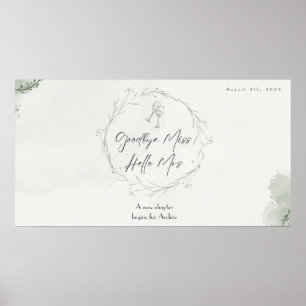 Auf Wiedersehen Miss, Hallo Mrs.   Brautparty Post Poster