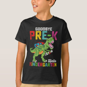 Auf Wiedersehen Pre K Hallo Kindergarten T Rex Sch T-Shirt