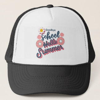 Auf Wiedersehen Schule Hallo Sommer Donut Kunst Truckerkappe