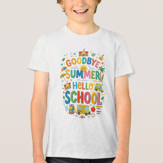 Auf Wiedersehen Sommer Hallo Schule Design Zurück Tri-Blend Shirt