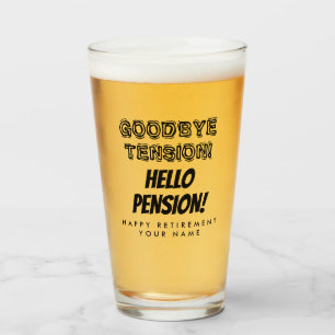 Auf Wiedersehen Spannung, hallo Rente, lustige Ren Glas
