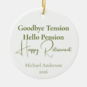 Auf Wiedersehen Spannung Hallo Rente Ruhestands-Ge Keramik Ornament