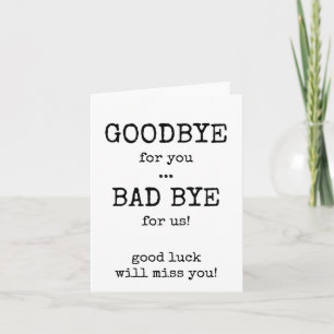 Auf Wiedersehen, Viel Glück, Verlassen, Typografie Karte
