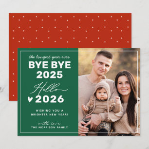 Auf Wiedersehen zum 2025 - 2026 Neujahrsfoto Feiertagskarte
