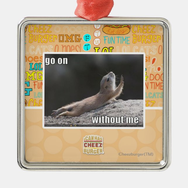 Auf withouth gehe ich silbernes ornament (Vorne)