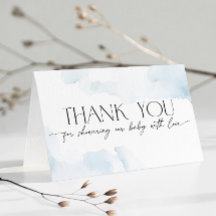 Auf Wolke Neun Dusty Blue Baby Shower Dankeschön