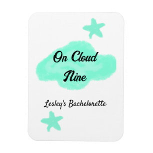 Auf Wolke neun pastellgrüne Wolken Stern Junggesel Magnet