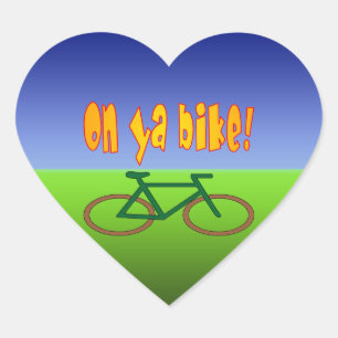 Auf Ya Fahrrad! Das Radfahren gehen Herz-Aufkleber