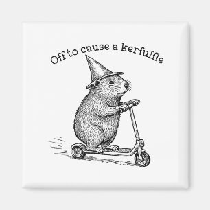 Auf zu einem Tumult, lustiger Murmeltier Roller Magnet