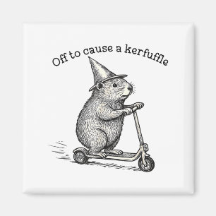 Auf zu einem Tumult Wasserschwein Rollerchaos Spaß Magnet