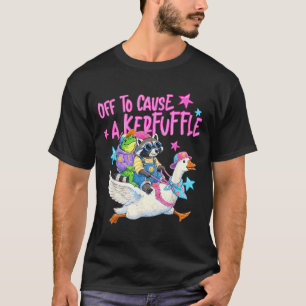 Auf zu einem Wirbel Frosch Waschbär Gans Reiten T-Shirt