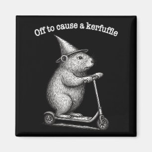 Auf zu verursachen ein Chaos Scooter Groundhog  Magnet