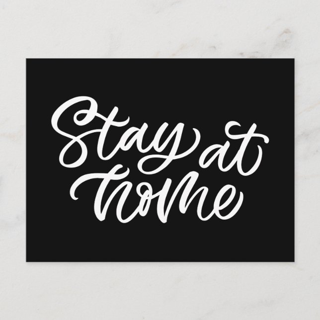 Auf Zuhause bleibe | EXTRAVAGANTER SCHRIFTART Postkarte (Vorderseite)