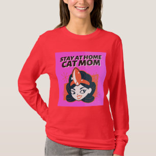 AUF ZUHAUSE CAT MAMA SUPER HERO RETRO T - Shirt bl