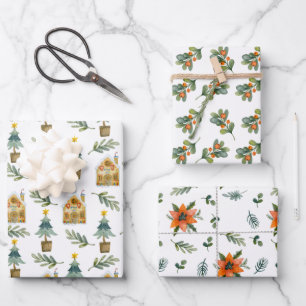 Auf Zuhause Hygge Weihnachtsmuster Geschenkpapier Set
