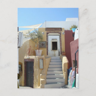 Auf Zuhause in Santorini Postkarte