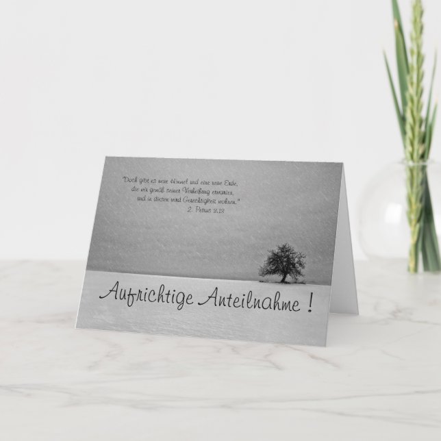Aufaus der Anteilnahme mit Spruch Karte (Vorderseite)