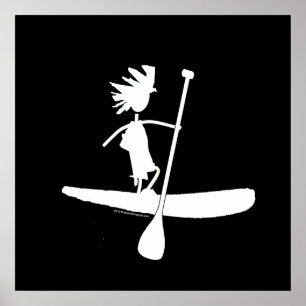 Aufbau der Silhouette auf dem Paddel Poster