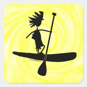 Aufbau der Silhouette auf dem Paddel Quadratischer Aufkleber