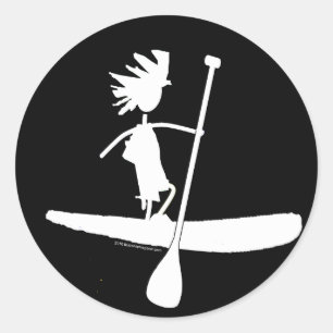 Aufbau der Silhouette auf dem Paddel Runder Aufkleber