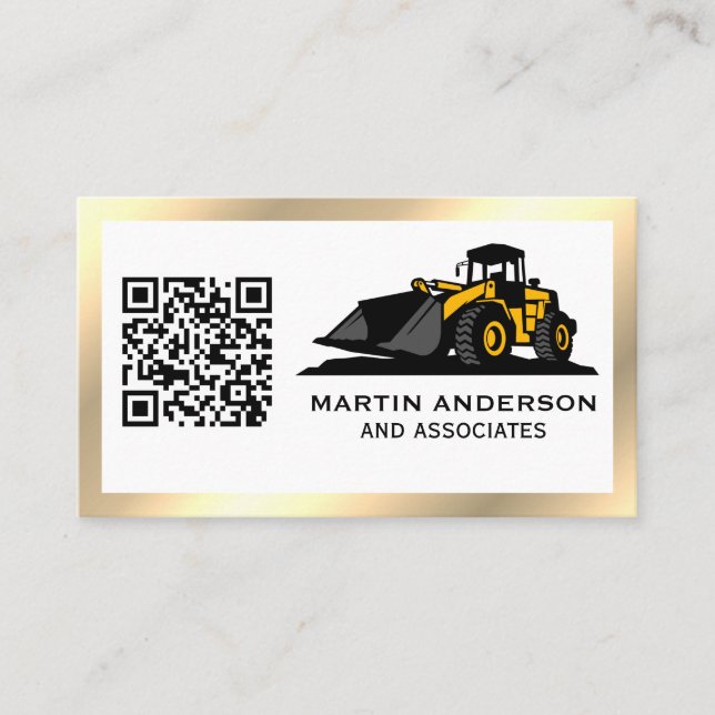 Aufbau von Unternehmen | QR-Code | Gold Metallic Visitenkarte (Vorderseite)