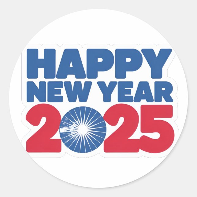 Aufblähen 2025 Frohes neues Jahr Sticker (Vorderseite)