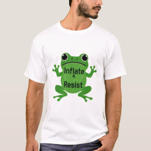 Aufblasen & Widerstehen – Minimalistischer Frosch- T-Shirt