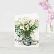 Aufblühende Calla-Lilien Alles Gute zum Geburtstag