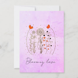 Aufblühende Liebe Handgezeichnete Herzen Florale K