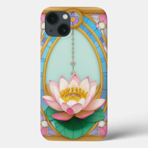 Aufblühende Lotusblumen mit künstlerischem Goldrah Case-Mate iPhone Hülle