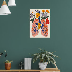 Aufblühende Lungen - Harmonie von Natur und Gesund Poster