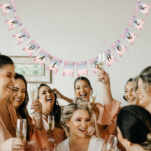 Aufblühende Romanze - Brautparty  Wimpelkette