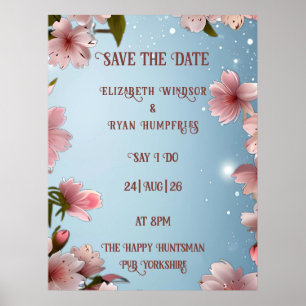 Aufblühende Romanze: Ein Volles Florales Hochzeits Poster