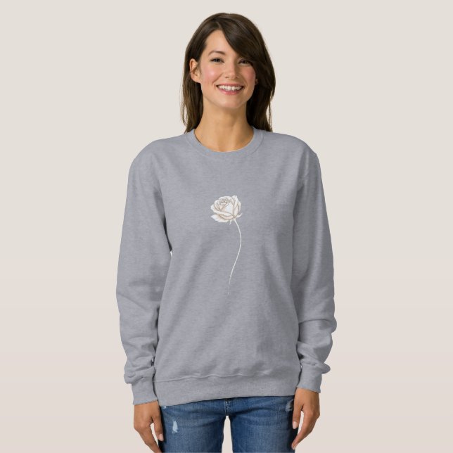 Aufblühende Rose - Geburtstagsgeschenk Sweatshirt (Vorne ganz)