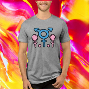 Aufblühendes Trans-Stolz-Symbol-T-Shirt Tri-Blend Shirt