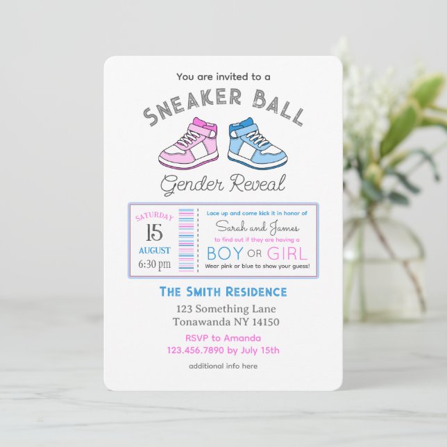 Aufdeckung der Einladung von Sneaker-Ball (Stehend Vorderseite)