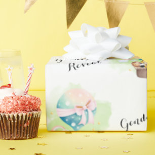 Aufdeckung des grünen Geschlechts für Baby Animal  Geschenkpapier