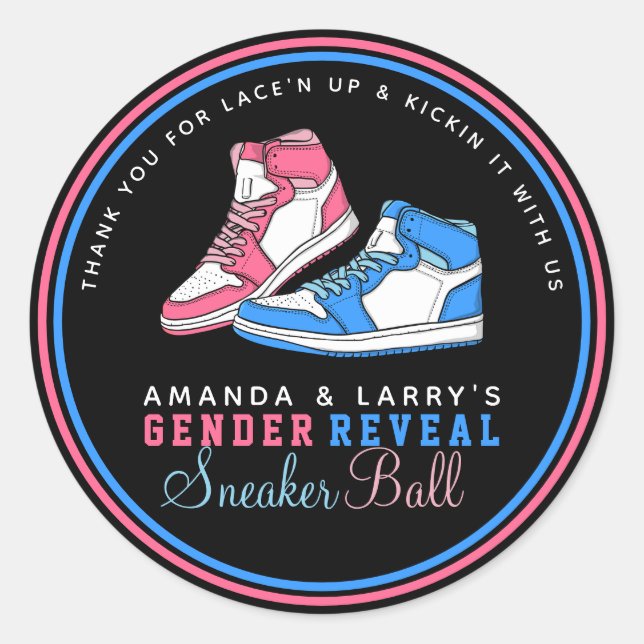 Aufdeckung des Sneaker-Ball-Geschlechts Runder Aufkleber (Vorderseite)