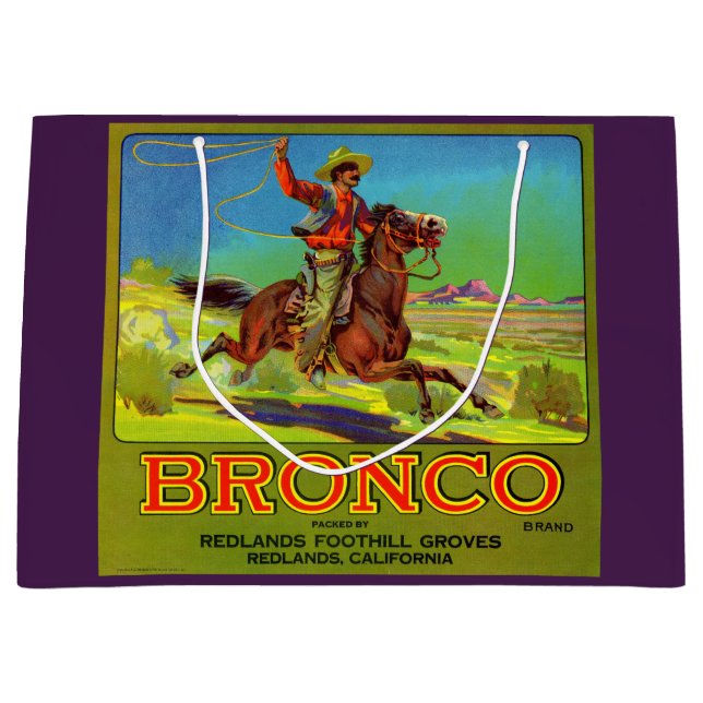 Aufdruck der Bronco-Fruchtkiste der 1920er Jahre Große Geschenktüte (Vorderseite)