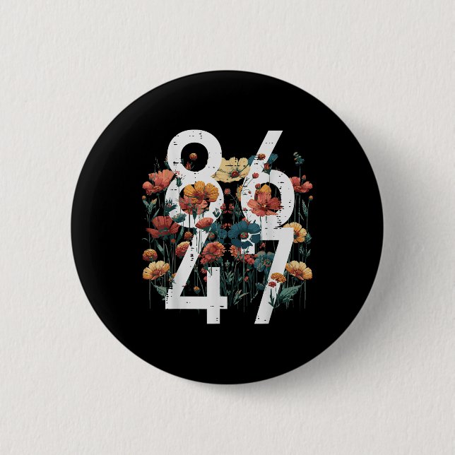 Aufenthalt 86 47 Blume Mohnprotest Frauen Kinder M Button (Vorderseite)