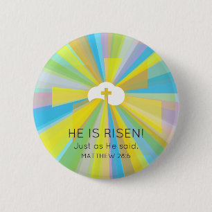 Auferstandene Wolke und Kreuz mit farbenfrohen Lic Button