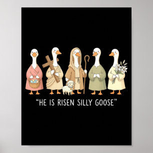 Auferstandener Dummer Gans Christliches Ostern Rel Poster