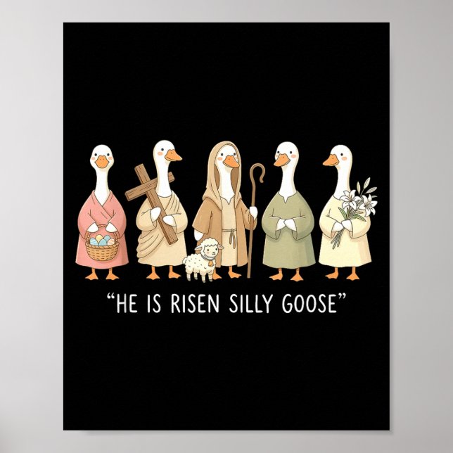 Auferstandener Dummer Gans Christliches Ostern Rel Poster (Vorne)