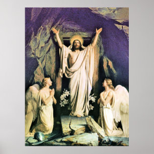 Auferstehung Christi, Gemälde von Carl Bloch, Poster