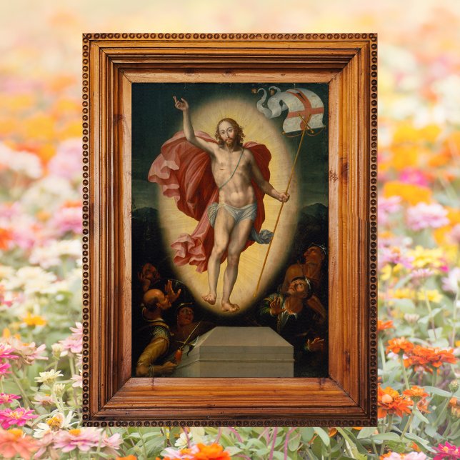 Auferstehung Christus ist auferstanden Christlich  Poster (Resurrection of Jesus Christ is risen Religious Christian Catholic Wall Art Easter Poster)