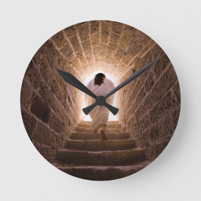 Auferstehung Jesu Christi Runde Wanduhr (Vorderseite)