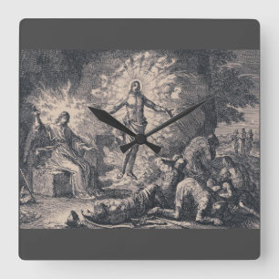 Auferstehung Jesu Christi von Jan Luyken Quadratische Wanduhr